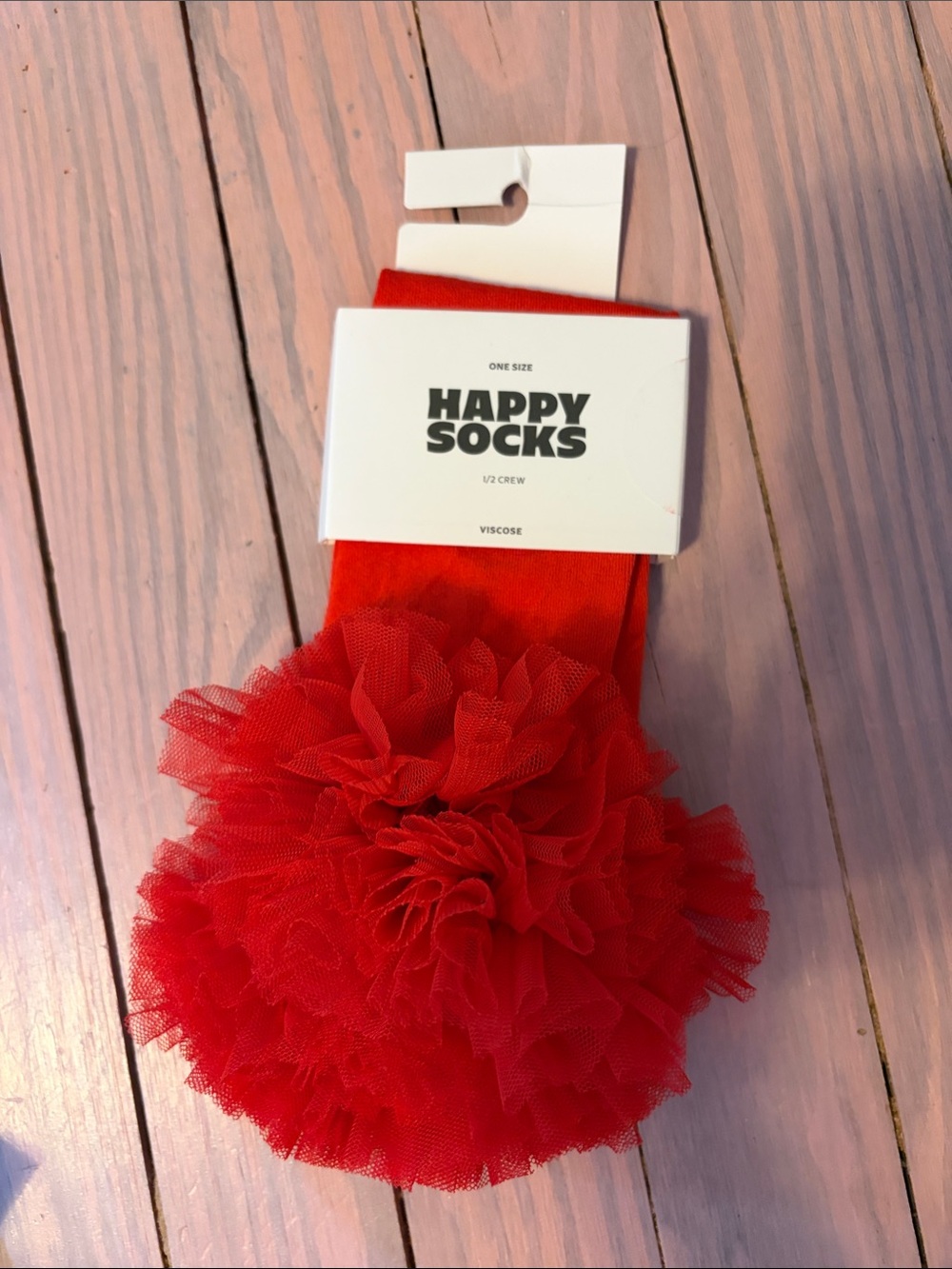 Happy Socks Marry Me Red Tulle 1/2 Crew Socks Free People